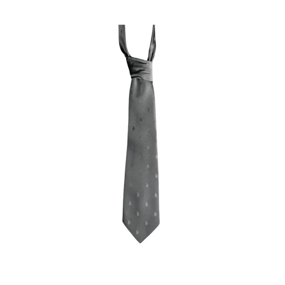 Vintage Lilly Daché Gray Paisley Silk Necktie Made USA Old Money Tie